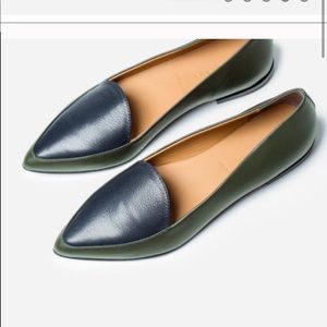 Everlane Modern Point Loafer Flats Green Size 7